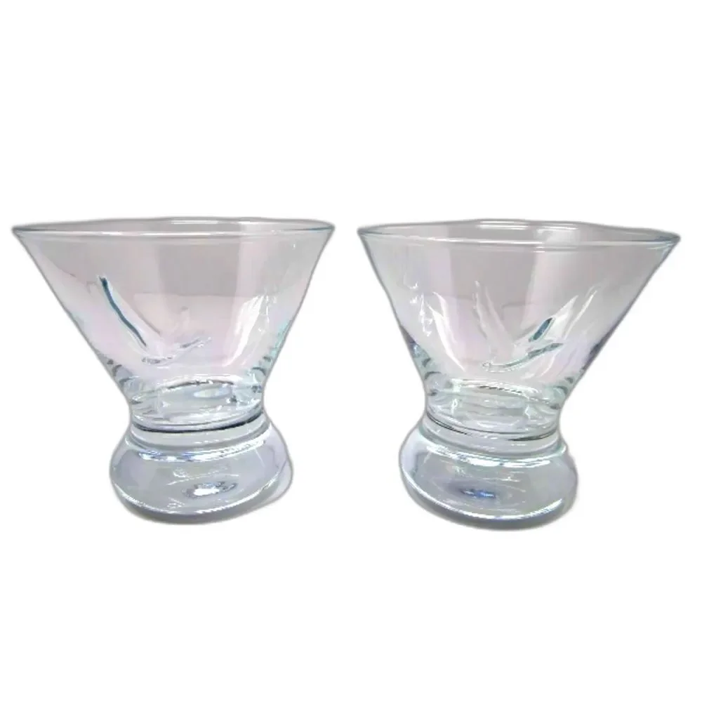 GREY GOOSE Vodka Limited Edition Clear Logo Lowball Glasses 8 oz Set of 2